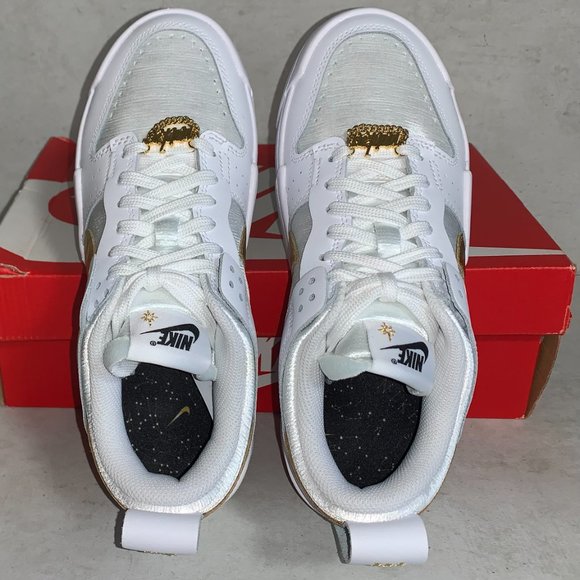 Nike Dunk Low Disrupt White Metallic Gold Size 7.5W - Picture 5 of 8